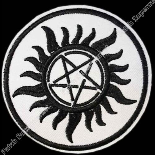 3" Supernatural Anti-Possession Tattoo MC JACKET BACK EMBROIDERED PATCH EMBLEM Biker Vest punk rockabilly clothing iron on patch