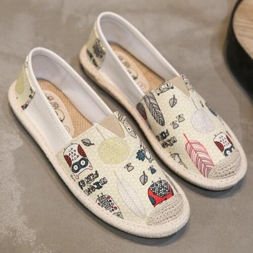 New Summer Fashion Womens Shoes One-Step Lazy Cloth Shoes Basic Student Canvas Shoes All-Match Flat Casual Shoes