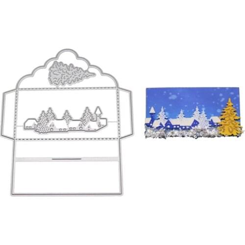 2021 New Christmas Envelope Metal Cutting Dies Stencil Scrapbooking DIY Album Stamp Paper