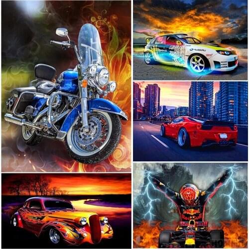 New Diamond Mosaic Racing Moto 5D Diamond Painting 100% Full Square Drill Rhinestone Cross Stitch Home Decor Gift