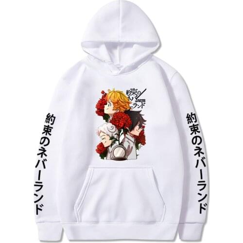 The Promised Neverland Pullovers Hoodies Mens Womens Japanese Cute Anime Cosplay Hooded Sweatshirts 2021 New Spring Top