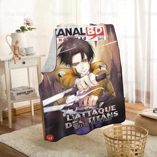 HEARMNY Attack on Titan Anime Blanket Super Soft Warm Microfiber Fabric Blanket For Couch Throw Travel Adult Blanket 0508