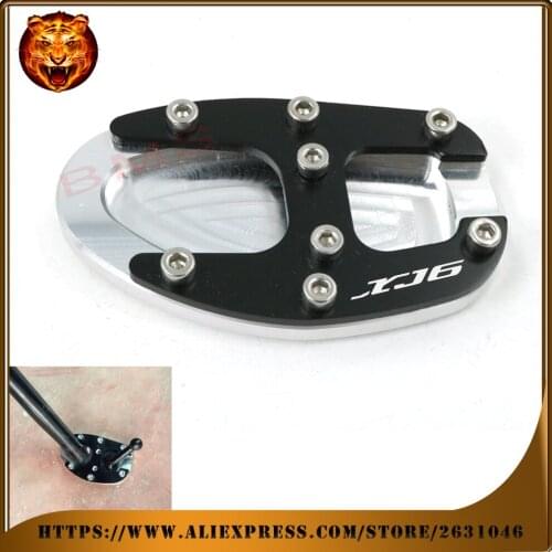 Motorcycle foot Side Kickstand pad Stand Extension Support Plate For YAMAHA XJ6 Diversion F free shipping logo 2009-2013