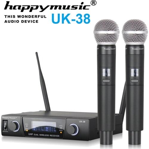 High Quality Professional Dual Wireless Microphone System stage performances a two wireless microphone Karaoke mic