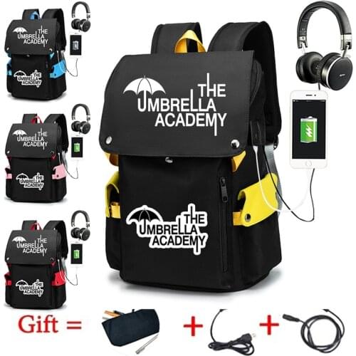 The Umbrella Academy Backpack Students Capacity School Bags For Boy Girl Teenager USB Charge Computer Anti-theft Laptop Mochilas