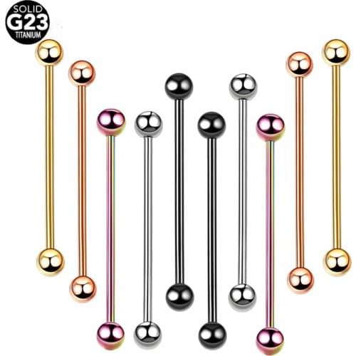 10pcs/lot G23 Titanium Ear Piercing Industrial Earring Piercings Industrial Barbells Bar Scaffold Ear Cartilage 14G Body Jewelry