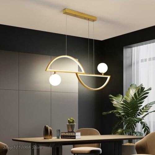 Modern LED Chandelier for Dining Room Kitchen Restaurant Cafe Creative Gold Pendant Ceiling Lamp Indoor Lighting decor Luminaire