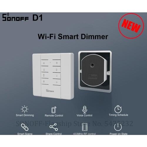 Itead SONOFF D1 DIY Smart Dimmer Switch Wifi Mini Switch Module Support Dimmable LED light Work With Sonoff RM433 For Smart Home