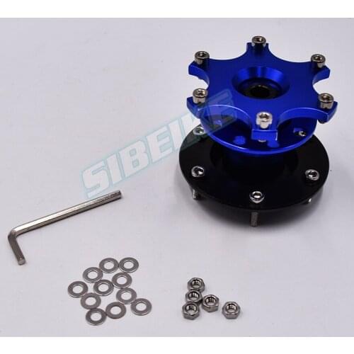 JDM Universal Steering Wheel Snap Off Quick Release Hub Adapter Boss kit Blue