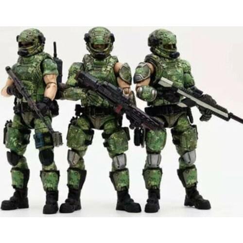 JOYTOY 1/18 military model toy Russian army three-person team camouflage version ornament collectible toy doll