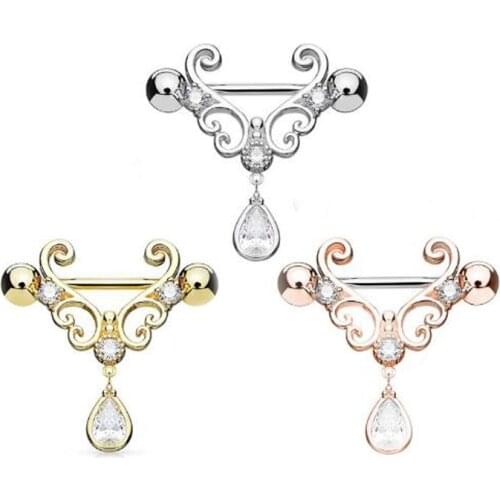 Explosive droplet pendant nipple nail nipple jewelry popular zircon nipple body piercing jewelry