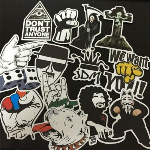 YOURART Funny Doodle Car JDM Stickers for Cars Bicycle Laptop Motorcycle Accessories Moto Bomb Sticker on Car Styling