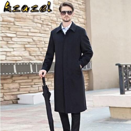 2020 New Mens Wool Trench Coat Fashion Men Long Coat Autumn Winter Double-breasted Windproof Slim jackets Men Plus Size clothes