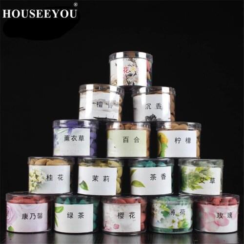 16 Kinds of Fragrance Backflow Incense Cones 40PCS Plastic Box Packed for Waterfall Incense Burner Censer Nature Smell Stick