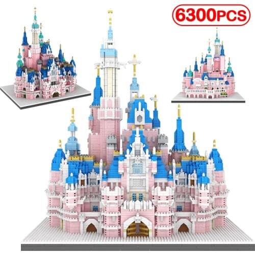 6300pcs City Famous Architectuur Mini Diamant Castle Building BlocksFriends Princess Amusement Park House Bricks Toys for Girls