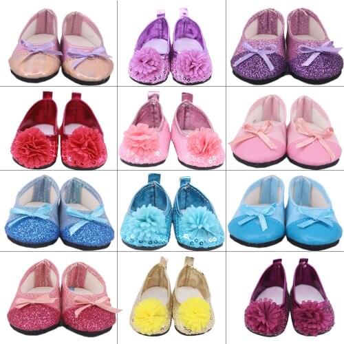 7Cm Doll Shoes Boots Baby Sequins Ballet Shoes For 43Cm Baby New Born Reborn Doll&18 Inch American For Our Generation Girl`s Toy