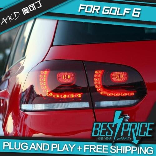 AKD tuning cars Tail lights For VW Golf 6 Golf6 MK6 R20 Taillights LED DRL Running lights Fog lights angel eyes Rear parking