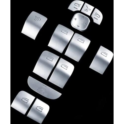 Car Styling Door Armrest Window Switch Buttons Stickers Car Window Stickers for Mercedes-Benz A, B, C, E Class W177, W205, W213