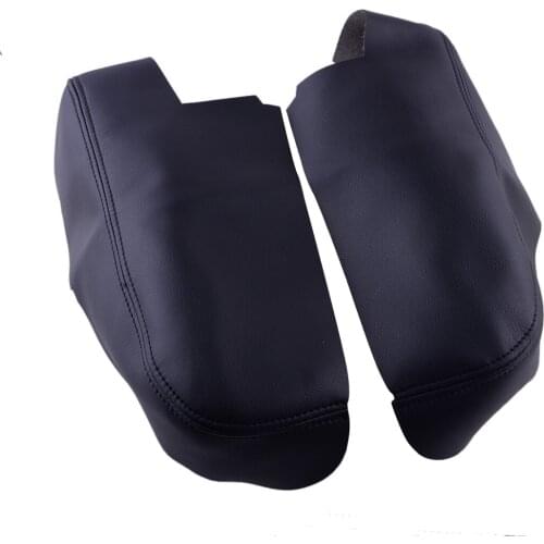 1 Pair Car Black Synthetic Leather Front Door Panel Armrest Cover Skin Fit For Honda Ridgeline 2006-2010 2011 2012 2013 2014