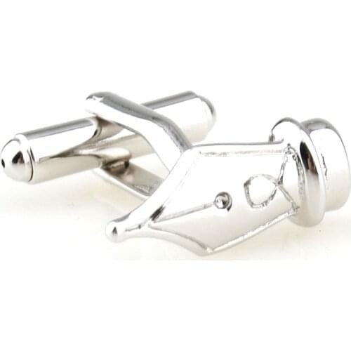 Free shipping Pen Cufflinks silver color pen design copper material men cufflinks whoelsale&retail