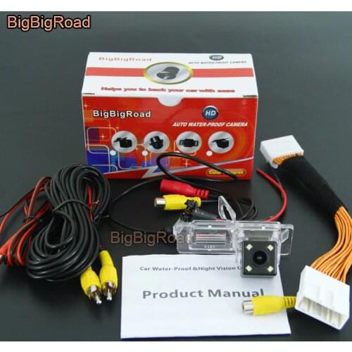 BigBigRoad Car Rear View Camera With RCA Port Adapter For Renault Clio 4 IV 2012 2013 2014 2015 2016 2017 / laguna III 2010