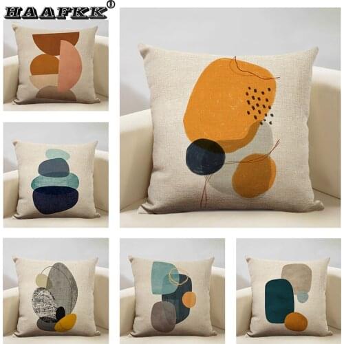 Geometric Abstract Lines Constitute The Perfect Pattern Art Decoration Cushion Cover Bedroom Sofa Office Pillow 45x45cm Linen