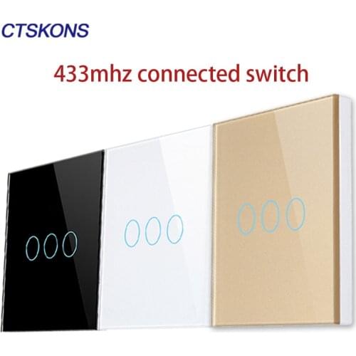 Ctskons 433mhz connected switch wireless remote control optional paste connection touch No wiring ABCDEFG HIJKLNM OPQRST UVWXYZ