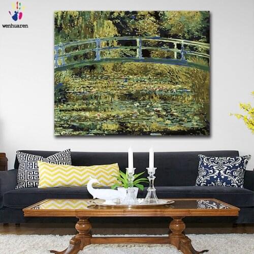 DIY colorings pictures by numbers with colors Monets bridge in Japan picture drawing painting by numbers framed Home