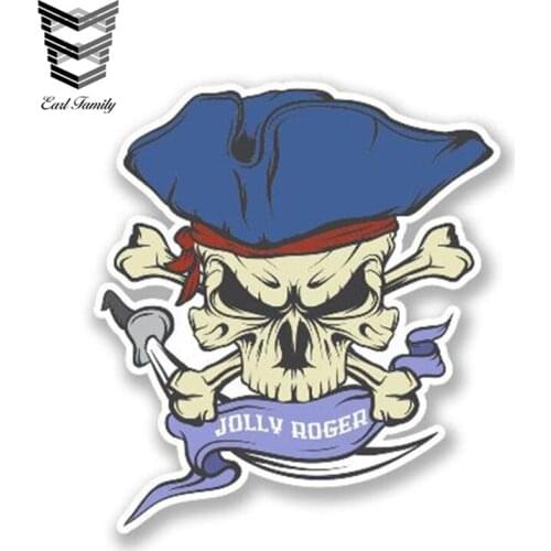 EARLFAMILY 13cm x 12cm Jolly Roger Skull Car Styling Window Reflective Decals Auto Covers Moto Decor Waterproof Car Stickers