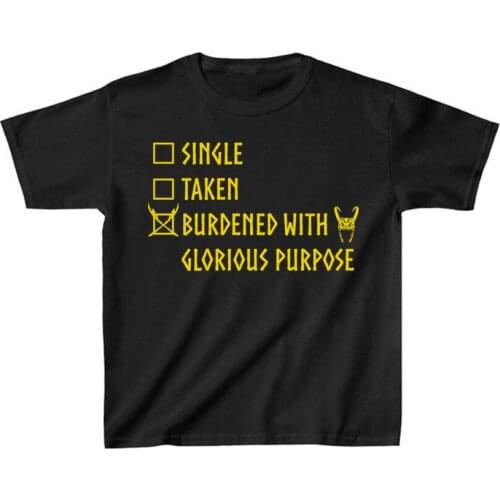 Loki Burdened with Glorious Purpose T Shirt Loki Laufeyson Shirt Kids Summer Clothes Children Super Hero Cotton Casual T-Shirt