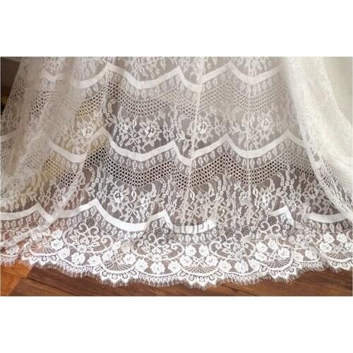 GLace 3M/Lot new European style eyelash lace fabric DIY craft wedding hem dress decoration car bone fabric TX582