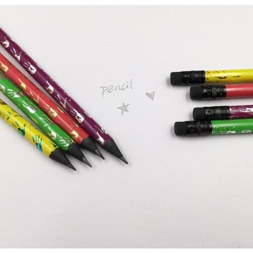 12 pcs/lot HB Good Quality Drawing Hand Pattern Multicolor Pencil Stationery For Office and School Supplies