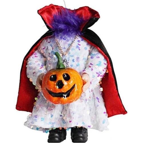 Compact Unique Halloween Scary Doll Lightweight Pumpkin Doll Charming for Office
