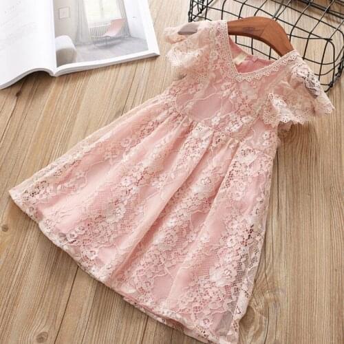 Summer Girl Lace Dress Mesh Vestidos Baby Toddler Children Outfits Clothes Kids Party Wedding Dresses For Girls Vestido