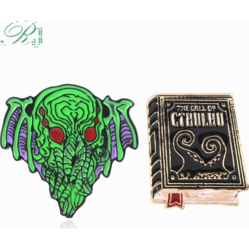 RJ Lovecraft Cthulhu Mythos Badge Brooch The Call Of Cthulhu Metal Enamel Pin Cosplay Jewelry Accessories Collection Gift