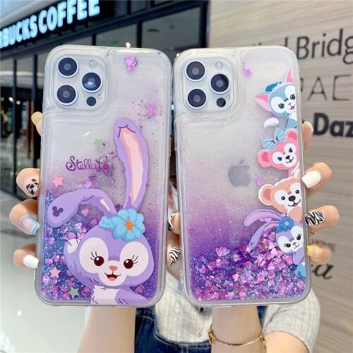Cartoon StellaLou glitter sequins flashing quicksand phone case for iPhone 12Pro Max 11 7 8 Plus X XR XS MAX bling Phone Cover