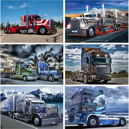 New hot 5D DIY diamond painting super big truck diamond embroidered car landscape diamond mosaic Cross stitch home decor gift