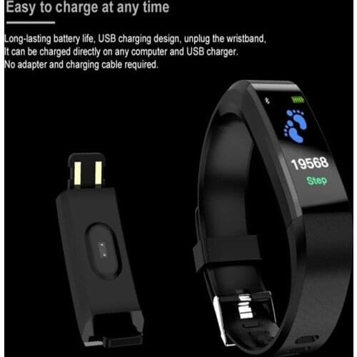 2020 Brand New Color screen heart rate monitor Sports bracelet Waterproof Fitness Activity Tracker Smart Watch 115 Plus