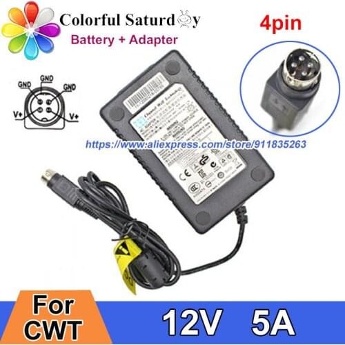 Original CWT Power Adapter 12V 5A 60W KPL-060F For HANASIS HW-3000 HW3000 PAA060F Laptop Charger Power Supply 4PIN
