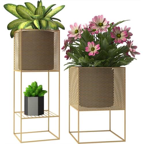 Nordic Designer Minimalist Indoor Living Room Flower Stand Balcony Creative Green Planting Stand Flower Metal Stand