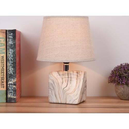 Bedside lamp modern minimalist decoration warm room night light ceramic fabric small table lamp