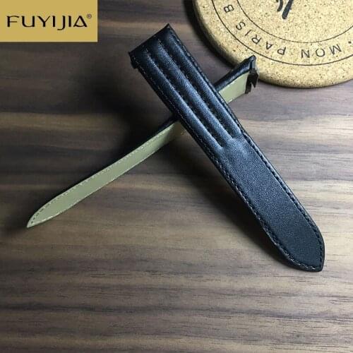 FUYIJIA Handmade Cowhide Watchbands 15MM 19MM 20MM Custom ROADSTER DE Watch Band Men Women Strap Waterproof Genuine Leather Belt