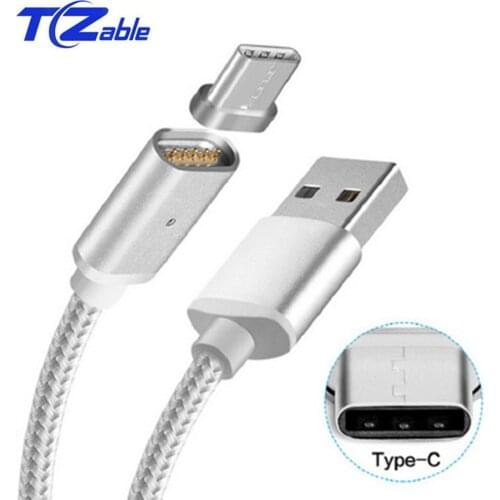 USB Type-C Mobile Phone Data Cable Blind Magnetic Nylon Braided Wire Male To Male Applies To For Huawei Type-C Device Interface
