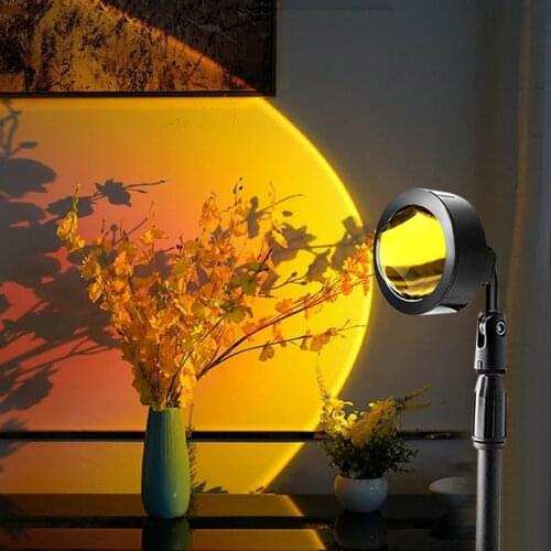 Retractable Sunset Projection Lamp Adjustable Sun Background Lantern Colorful Night Lights LED Sunset Red Projector Table Lamp