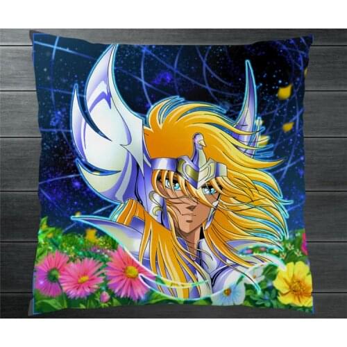 Saint Seiya Knights of the Zodiac Hyoga Fanart 40*40cm Two Side Pillowcase Pillow Case Cover Cosplay Gift BED/SOFA/CAR Decor P17