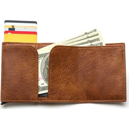 ZOVYVOL 2020 Money Bag RFID Card Holder Anti-theft Clutch Single Box Men Women Wallet Business Pop-up Aluminum PU ID Case