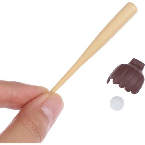 1/12 Doll house Miniature Furniture Baseball Bat & Mitt Set Home Study Room Doll House Decor Dolls Accessory Mini Kids Toys