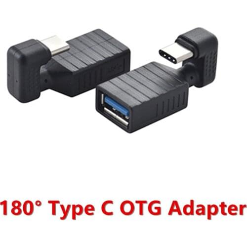 180 Degree Up and Down Angled USB C Type C to USB 3.0 Female OTG Extension Adapter