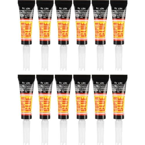 3g Super Glue Surface Insensitive Strong Adhesive Instant Strong Liquid Glue Tube For DIY Repair Tool Quick Dry 12pcs/set