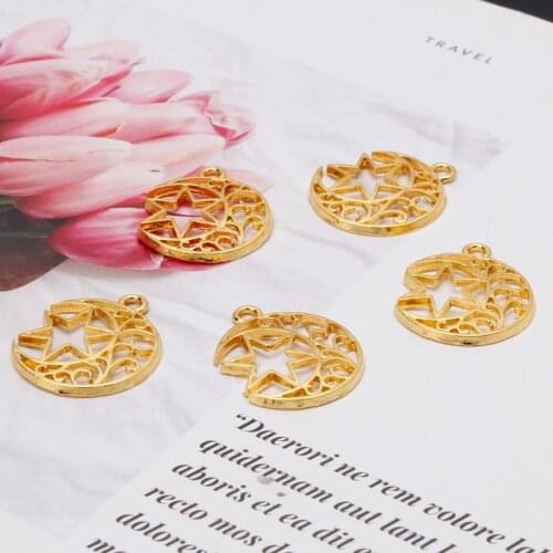 5Pcs Moon Star Blank Resin Frame Pendant Open Bezel Setting Jewelry Making E56C